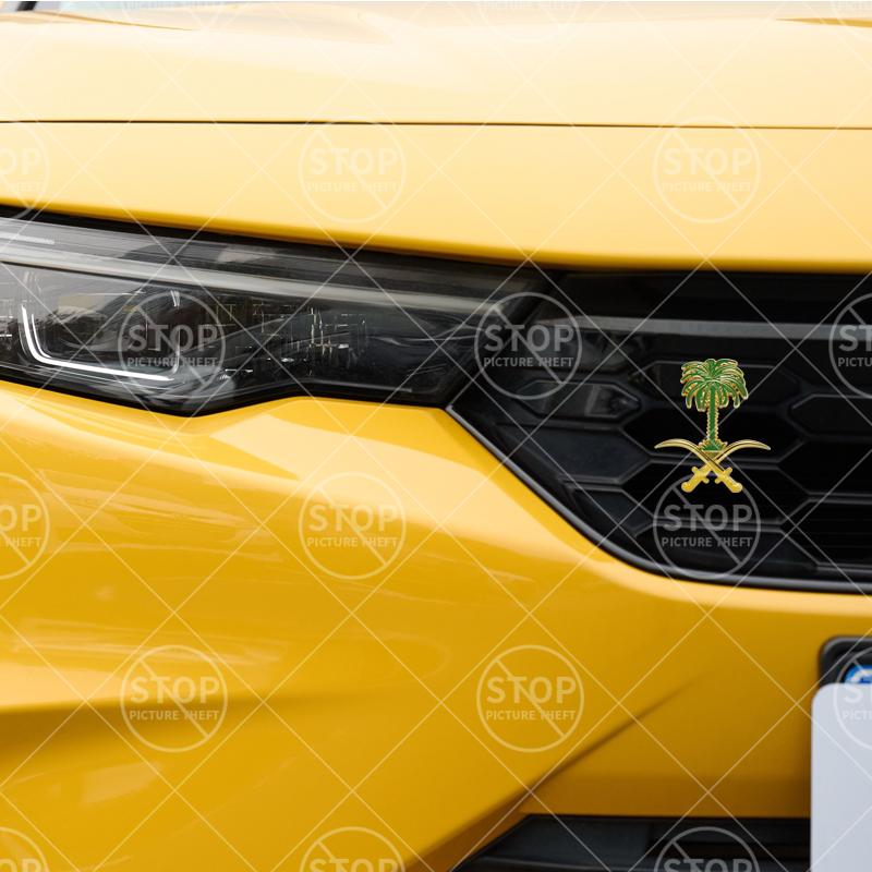 UWSY2 Car Badge Saudi Arabian Date Palm Tree Logo 3D Decal Grille Body Emblem For Skoda Peugeot Toyota Honda Nissan Suzuki GMC kia