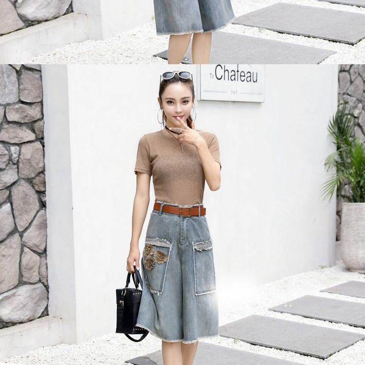 Vintage High Waist Loose Wide Leg Jeans Women's Summer Thin Seven-Point Denim Pants