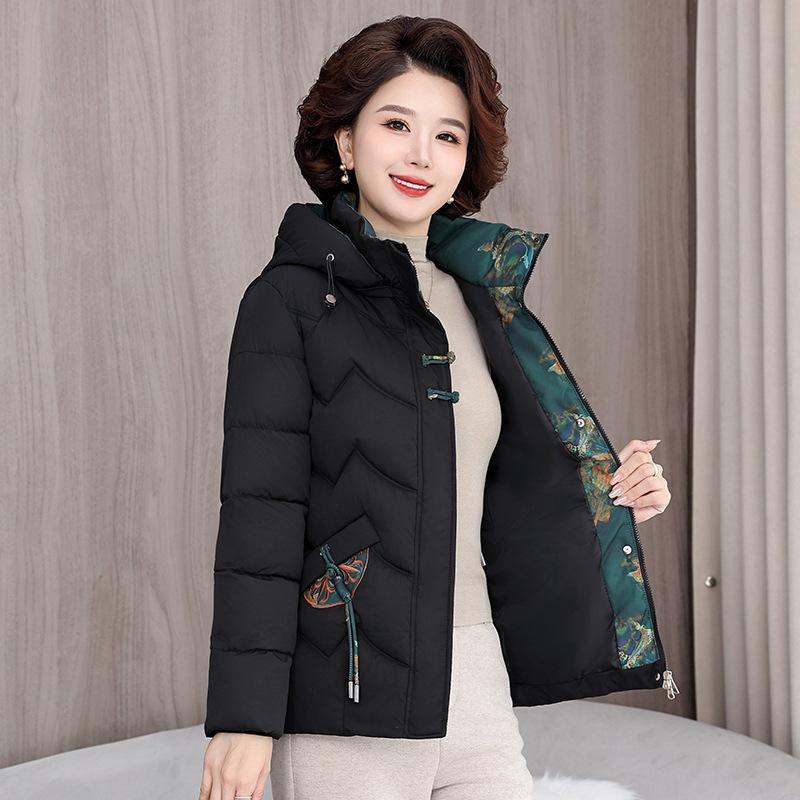 Chinese style mother cotton-padded jacket, foreign style down cotton-padded clothing, new winter clothing for the elderly women, short down cotton-pad