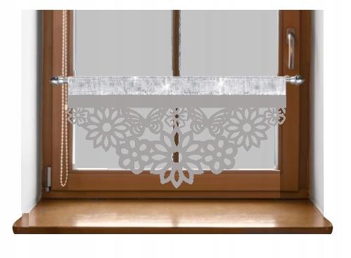 Z17 Kitchen curtain FLOWERS WITH BUTTERFLIES openwork decoration 60x30