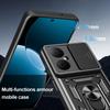 For Huawei Nova Y73 4G Case with Slide Camera Lid PC+TPU Kickstand Phone Cover