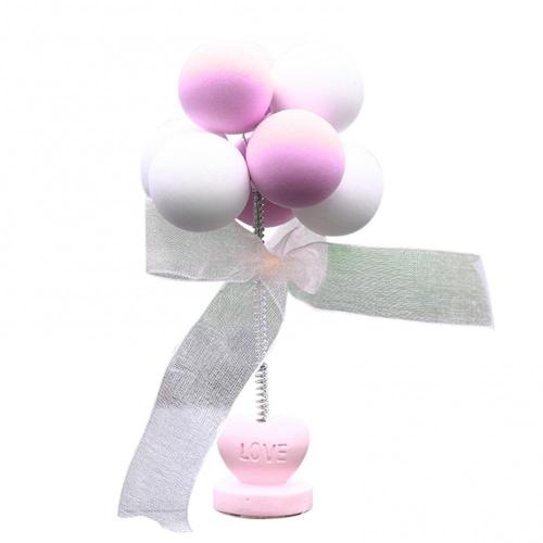 Car Ornaments Nodding Balloon Car Dashboard Decor Spring Shaking Head Toys Bobblehead Pink Car Accessory For Women Girls Gifts