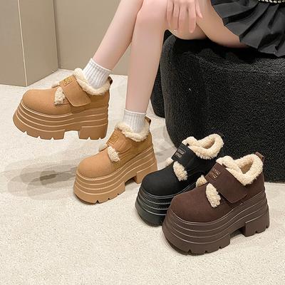 Женская модная легкая водонепроницаемая зимняя теплая обувь для снега, стремя для стопы, интеграция меха, нескользящие, для отдыха, спортивные меховые хлопковые ботинки