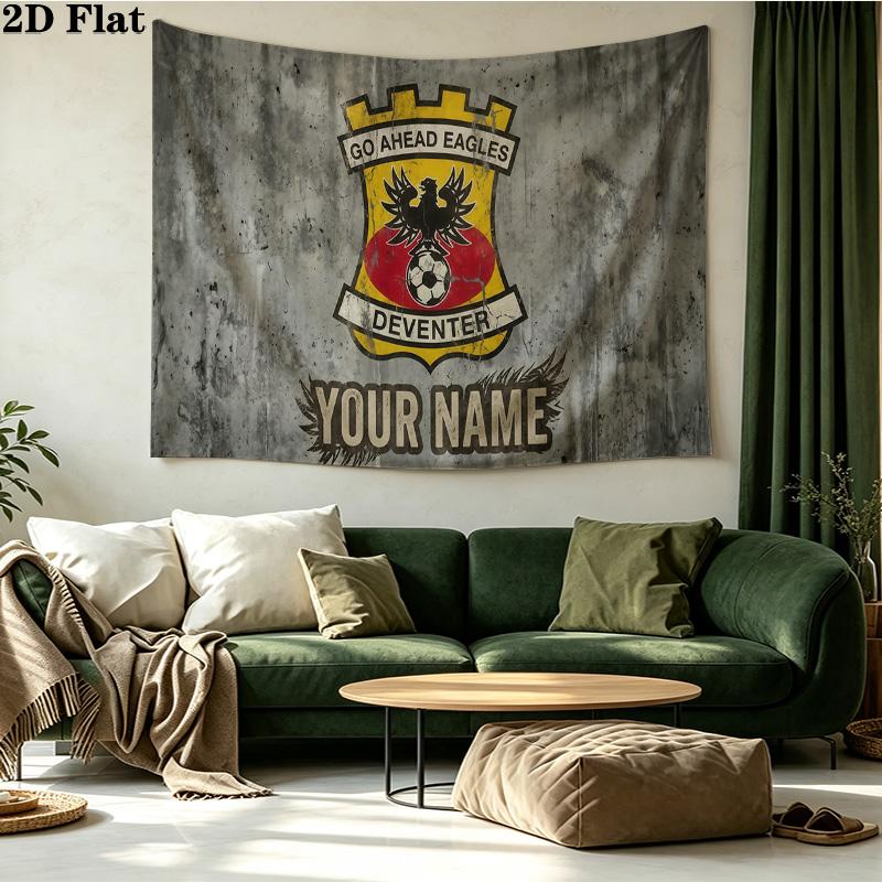 Custom Name Go Ahead Eagles Printed Tapestry – Wall Hanging for Bedrooms, Dorms, and Home Decor