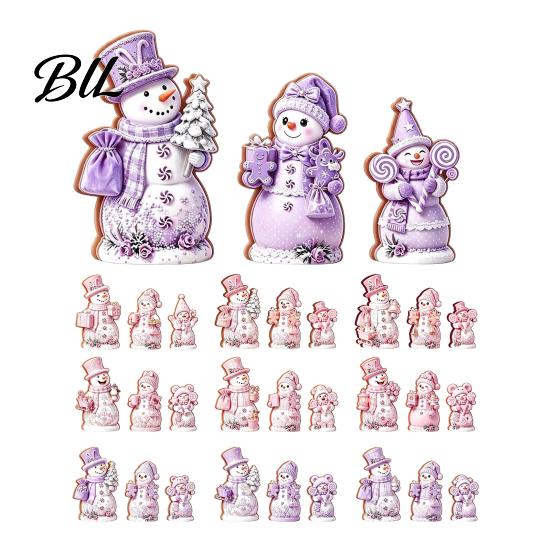 Wooden Snowman Ornaments 3PCS Christmas Ornaments, Decorative Cute Festive Figures, Indoor Winter Decorations High-definition Printing Crafts