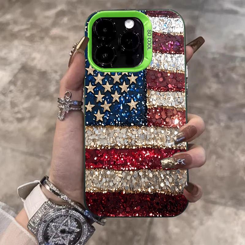 Дизайн в стиле американского флага IMD Чехол для телефона Для iPhone 17 16 Pro Max 15 Plus 14 13 12 11 17Air 16E XS X XR Ударопрочный Жесткий чехол