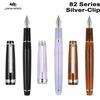 JINHAO 82 Перьевая ручка Золотая отделка Акриловый корпус Серебряный зажим для письма Каллиграфии Подписи Школьные Офисные принадлежности Канцелярские товары