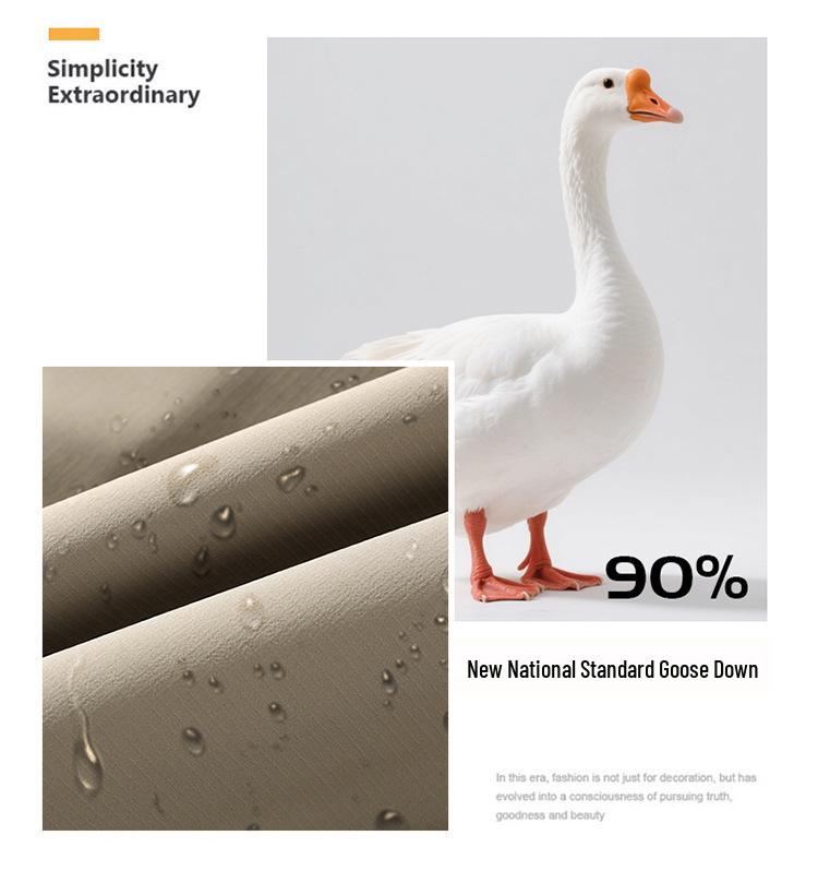 Мужская зимняя куртка с отстегивающейся подкладкой, 90% белый гусиный пух - Business Casual, Утепленная, Стиль для среднего возраста