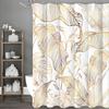 Golden Leaf Shower Curtain, Bathroom Decorative Shower Curtain, Waterproof Shower Curtain with Hooks