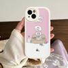 Esther Cute B-B-Bunny Phone Case For iPhone 16 15 14 13 12 11 Pro Max Plus Leather Soft Cover