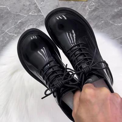 Сапоги-скинни увеличивают рост, ботинки Мартина женские осень 2025 тонкие одинарные ботинки зимние британский ветер бархатные теплые короткие ботинки