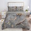Grey Gold Marble 3D Print Duvet Cover Luxury Simple Style Soft Polyester Comfortable For Teens Adults Quilt Cover Pillowcase