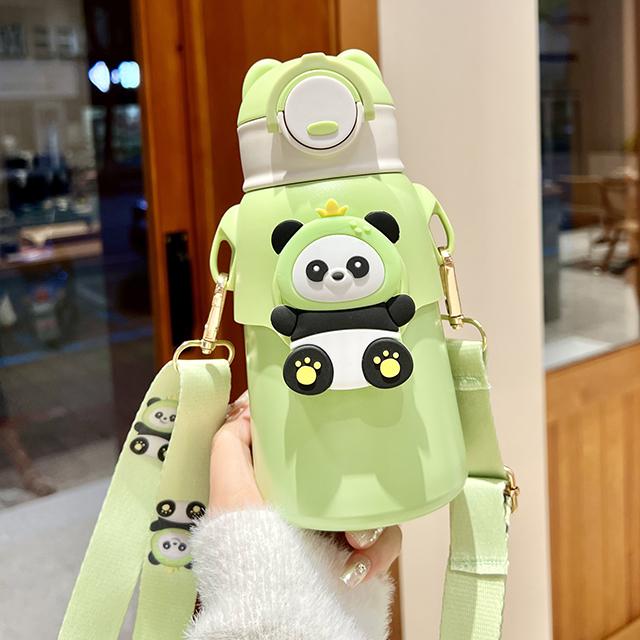 Милый мультфильм, детский термос из нержавеющей стали 316, бутылка для воды с соломинкой, термоизолированная чашка для студентов детского сада для мальчиков и девочек