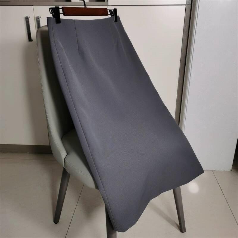 Женская юбка прямого кроя, однотонная, с высокой талией, облегающая бедра, черная юбка в стиле «коммутация», полудлинная