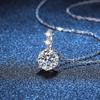 New Trendy D Color 1CT 6.5mm Moissanite Pendant Necklace for Women 925 Silver Plated 18K Diamond Neck Chain Necklaces Wholesale