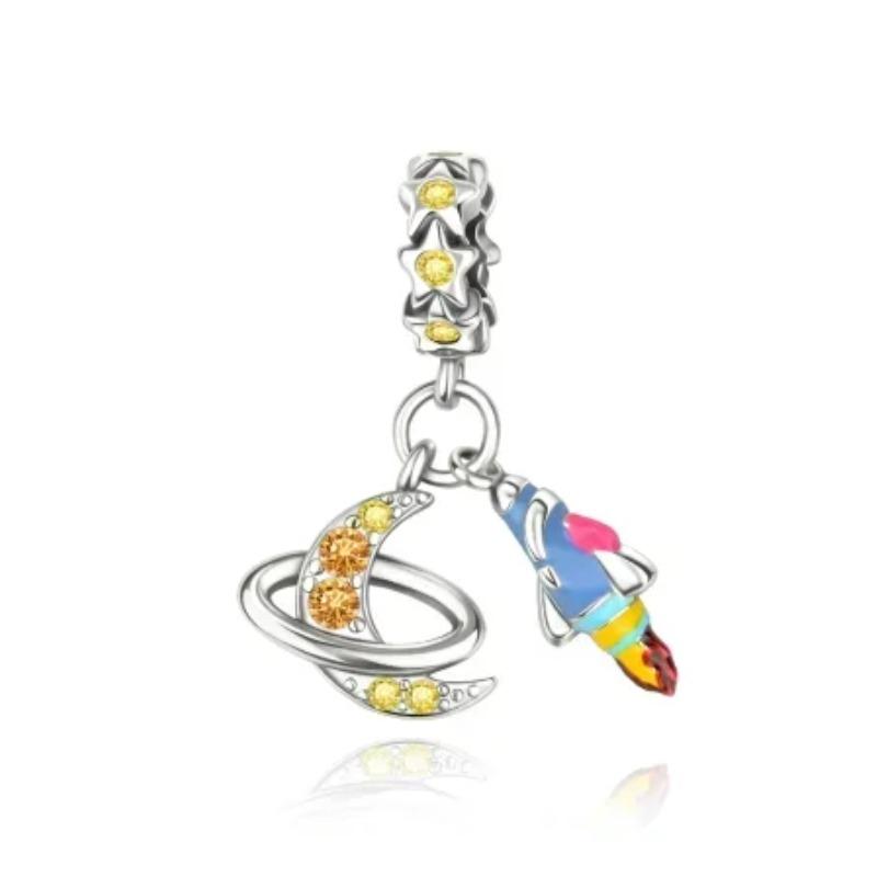 Снова в школу Медные шармы Сумка Наушники Кубик Рубика Часы Игровая консоль Бусина Подвеска Подходит для браслета Ожерелье Ювелирные изделия