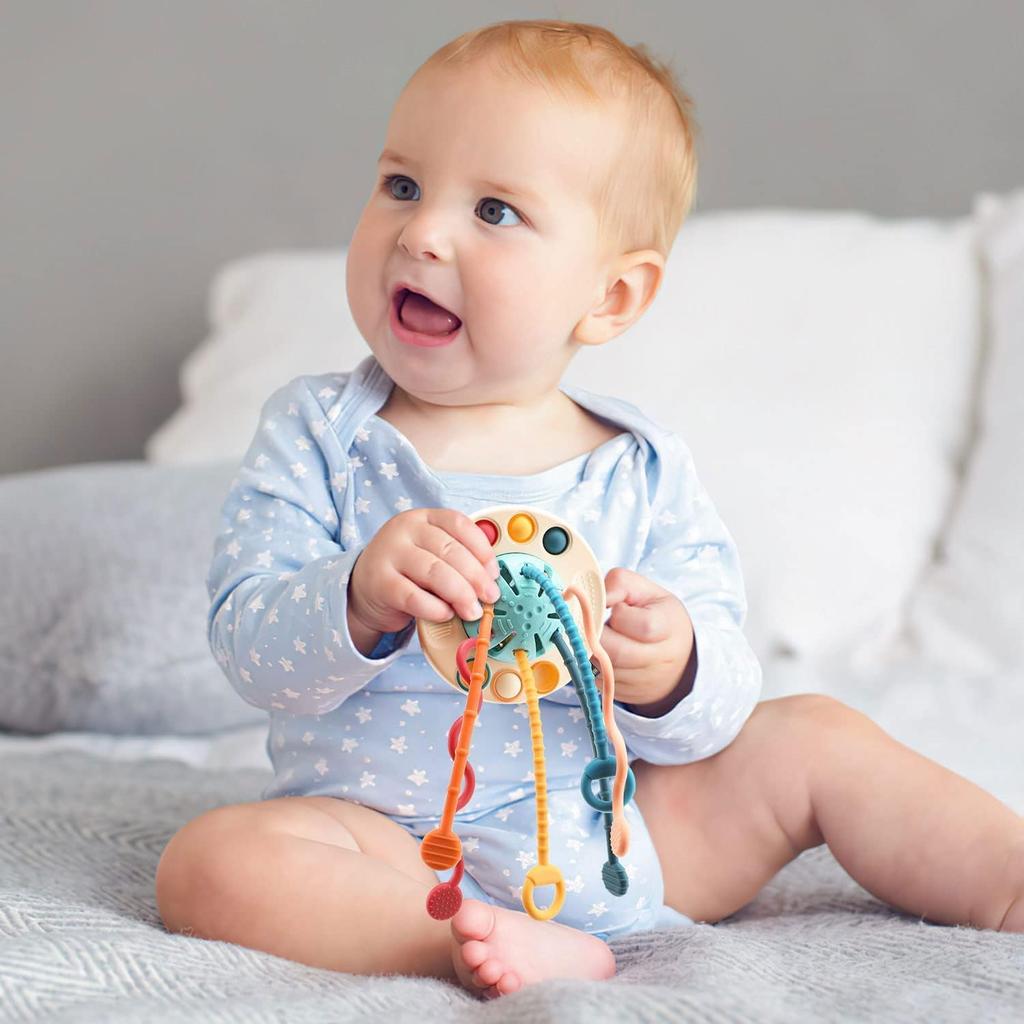 Игрушка Монтессори от 1 года, сенсорная детская игрушка, силиконовая игрушка для занятий на шнурке, сенсорная игрушка для ребенка, детская игрушка Монтессори, подарок для девочек и мальчиков