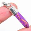 Natural Copper Purple Turquoise Gemstone 925 Sterling Silver Pendant 1.77" h1H51