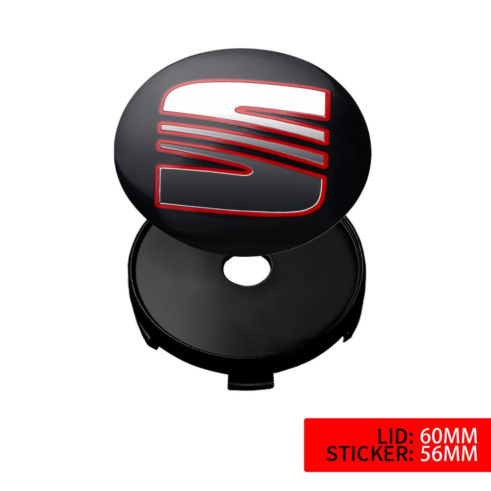 vhzh5 4Pcs Car Wheel Center Hub Cap Badge Tire Rim Covers Sticker For Seat FR Leon Ateca Arosa Exeo Ibiza Cupra MK1 Toledo Accessories