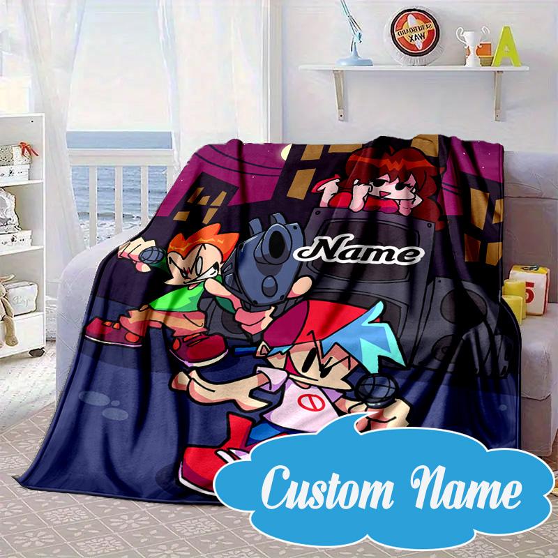 Custom Name Friday night Blanket bed sofa Blanket Flannel Blanket for Camping, Hiking, Picnic Essentials,gift for Fan family