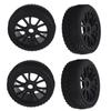4Pcs RC Rubber Tires 12 Holes Perfect Grip Force Cushioning RC Wheel Rim Tires for 1/8 RC C
