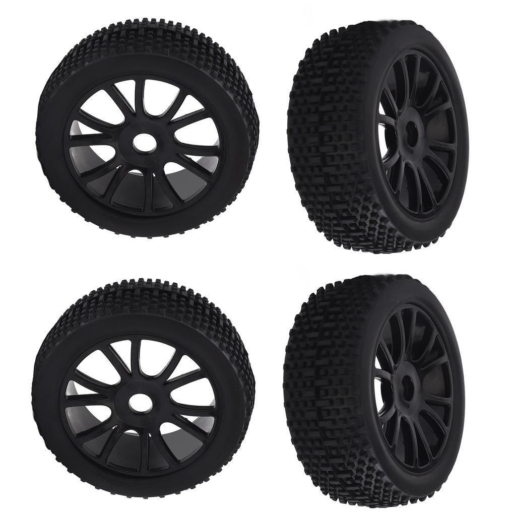 4Pcs RC Rubber Tires 12 Holes Perfect Grip Force Cushioning RC Wheel Rim Tires for 1/8 RC C
