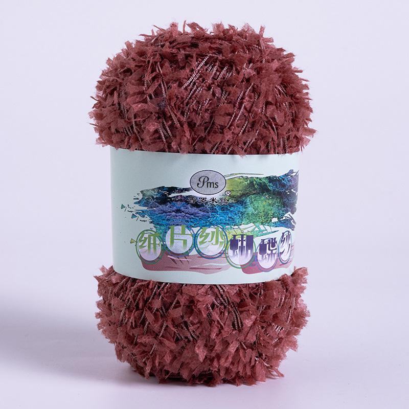 1PC Rainbow 160M Scarf Hat Sweater Colorful 50g/roll DIY Butterfly Paper Yarn Crochet Thread Fancy Blend