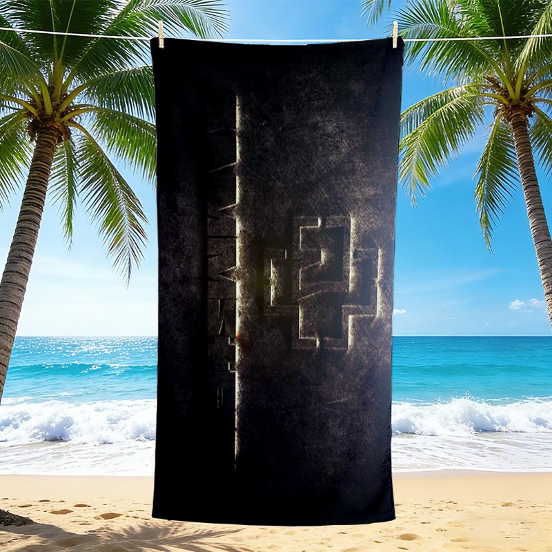 1Pc Ancient Symbol Mystery Beach Towel, Quick Dry, Multi-Use for Beach Pool Gym Yoga Home Travel, Christmas, Halloween, Xmas Gift M928507
