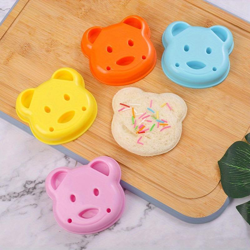 Cartoon Bear Sandwich Mold, Plastic Rice Ball Mold, DIY Breakfast Tools, Food Safe Kitchen Supplies, for School Lunch Box Essentials, Cookie Cutter