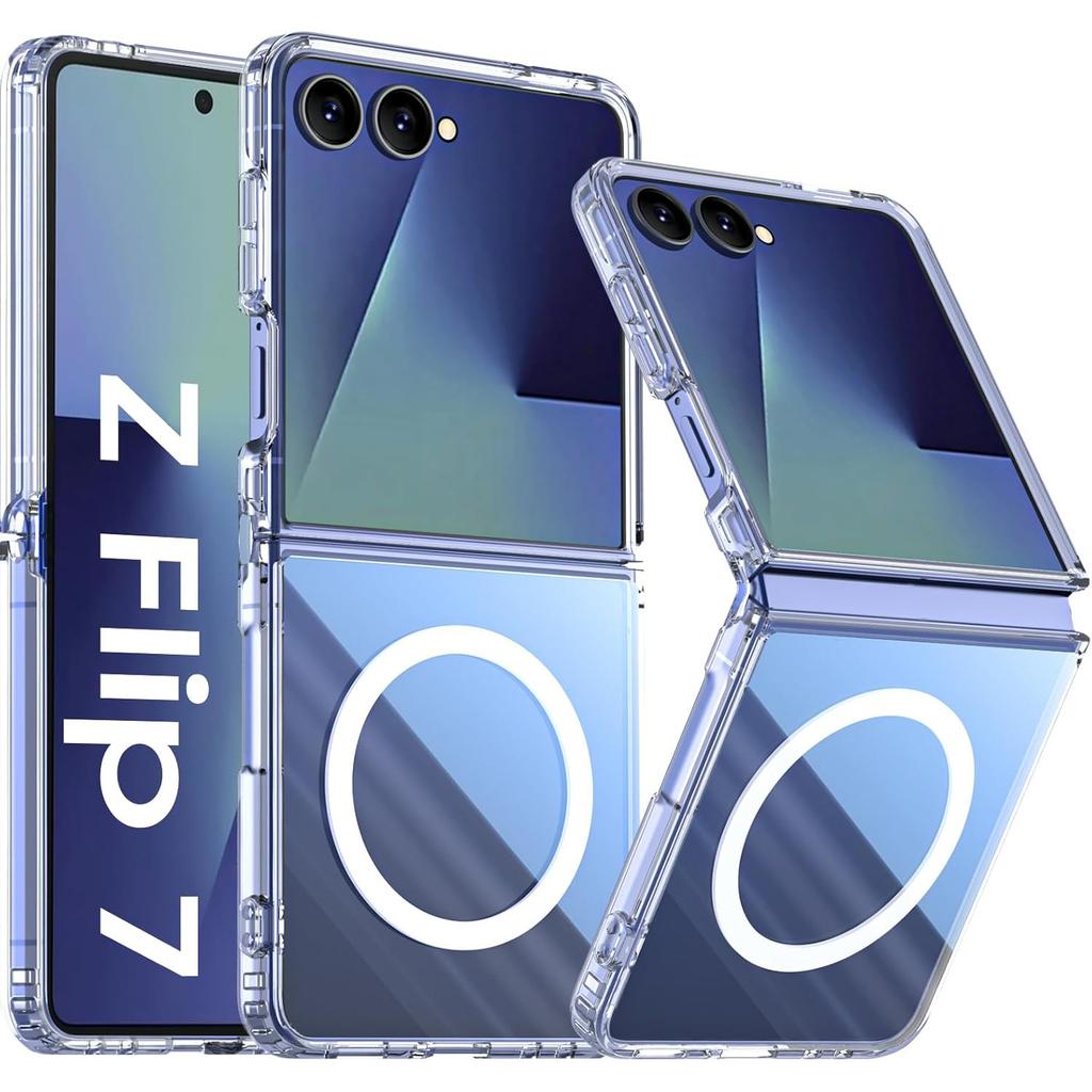 Suitable for Samsung ZFlip 20% off foldable phone case, transparent magnetic protective cover zflip7, airbag anti-drop, anti-yellowing, anti-scratch