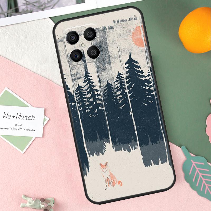 Чехол-арт с лисой для Honor 200 Lite 50 70 90 X9b X9a X8b X8a X8 X9 X9c Honor Magic 7 Pro 5 6 Lite