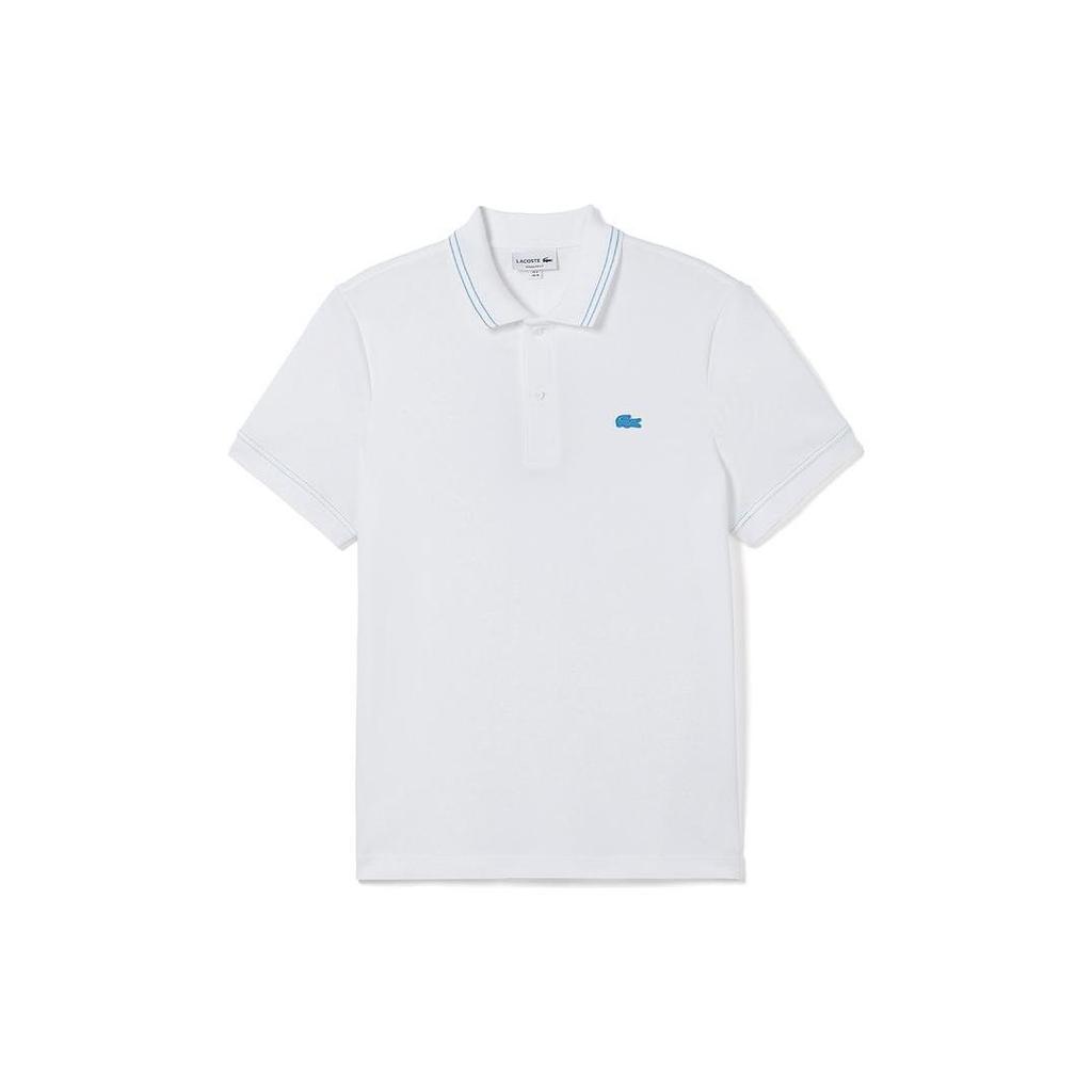 LACOSTE Polo Shirts Men's White Polo Collar Moderate Straight Fit PH9116-001