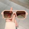 Ins Vintage Square Sunglasses for Men Women Fashion Retro Double Bridge Sun Glasses Eyewear Trendy Design UV400 Shades