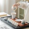 Фарфоровый чайный набор "Нефритовый Бараний Жир": Гайвань, Чахай (Чаша справедливости), Пиала, Чайник.