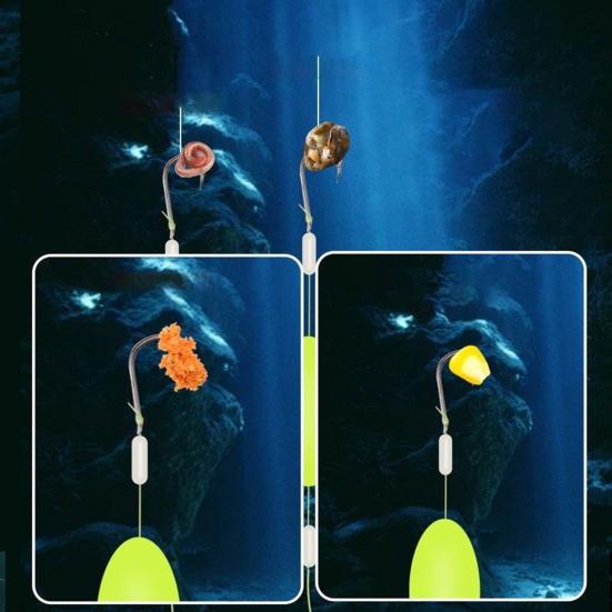 Carp Fishing Rig with Double Hooks Reverse Bottom Line Offshore Surf Saltwater Fishing Rig with Space Bean Fishing Accessories