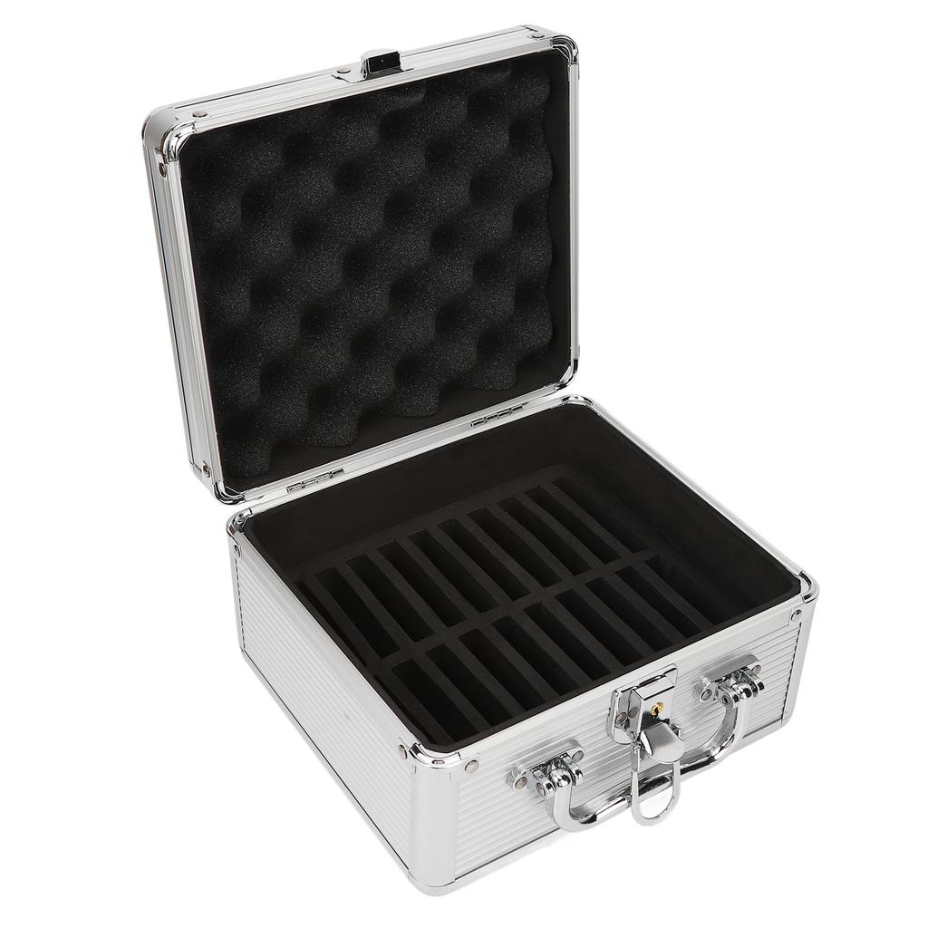20 Bays 2.5in Hard Drive Storage Box with Safety Lock 2 Keys ABS Handle Shockproof Hard Drive Case for 2.5in Hard
