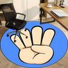 1pc Hand Gesture Carpet for Office Non Slip, Round Carpet, Soft & Comfortable, Carpet for Office, Lightweight Round Floor Mat
