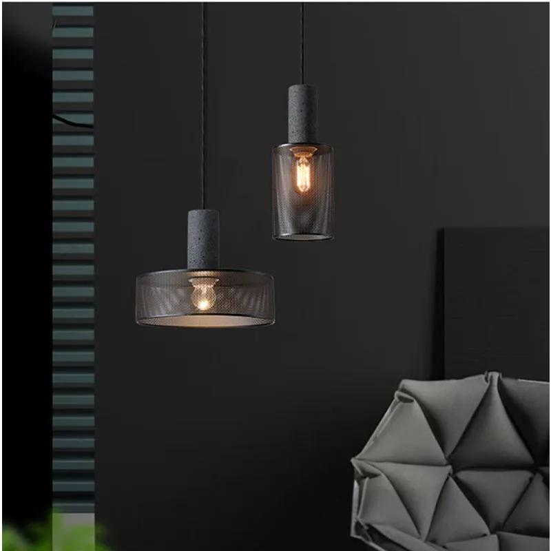 Современный подвесной светильник в индустриальном стиле, светодиодная люстра из цемента для внутреннего использования, подвесной светильник для спальни, холла, кафе, бара, стола