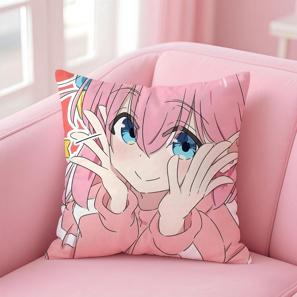 BBocchi the Rock Cushion Cover Pillow Case Soft Friendly Fabric Concealed Zipper