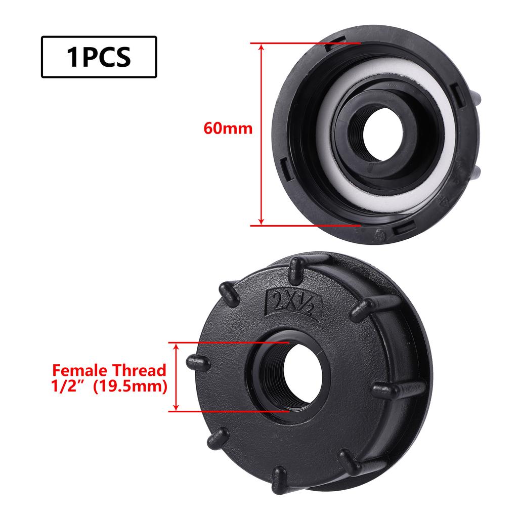 S60 1"3/4"1/2" Адаптер для IBC-контейнера 1/2"3/4" Сливной кран Адаптер крана для IBC-контейнера Резьбовой соединитель Запасные части клапана