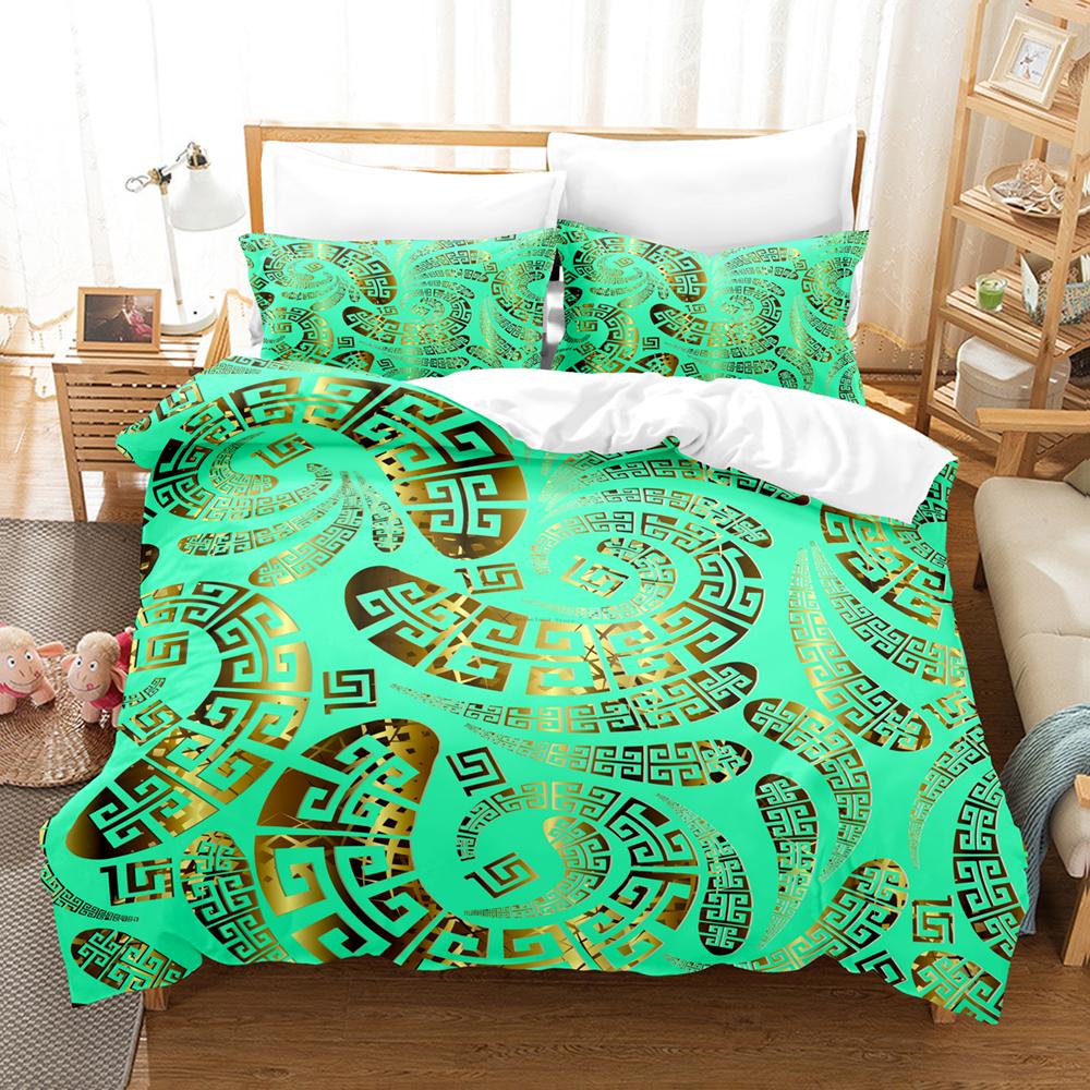 3D Роскошные комплекты постельного белья из черного золота, новый греческий ключ, меандр, пододеяльники, постельное белье, королевский размер, современное геометрическое покрывало