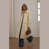 unifree Korean Style Wool-Look Long Overcoat