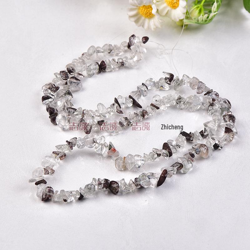 Натуральные разноцветные хрустальные бусины из крошки - Агат, Халцедон, Флюорит, Гранат