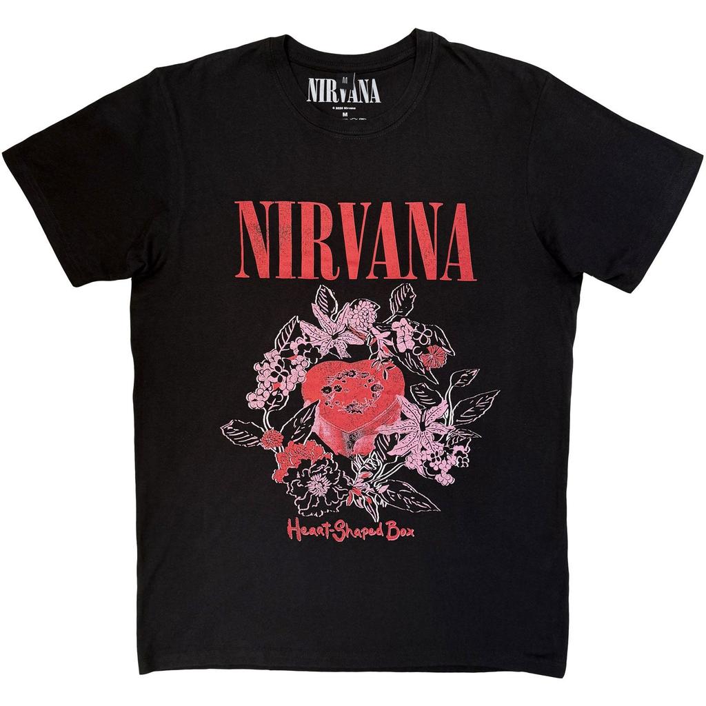 Nirvana Premium Carbon TShirt Heart Shaped Box Black OFFICIAL NEW