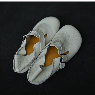 Модные женские мюли из натуральной кожи с круглым носком и мягкой подошвой, летние новые универсальные мягкие лоферы из коровьей кожи, женские шлепанцы, тапочки