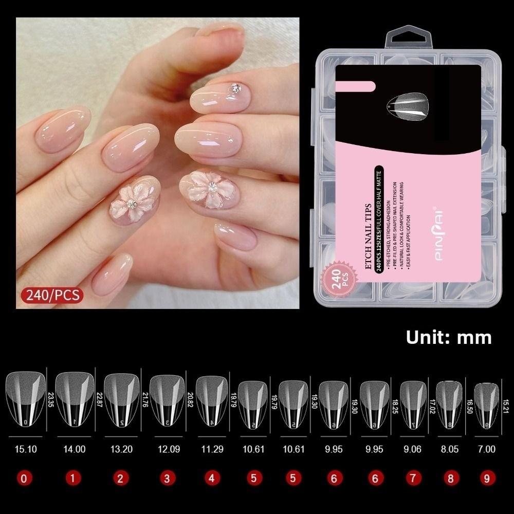 240pcs ultra-thin French Soft Gel Nail Tips Square Almond Fake Nail Tips French Manicure Tool