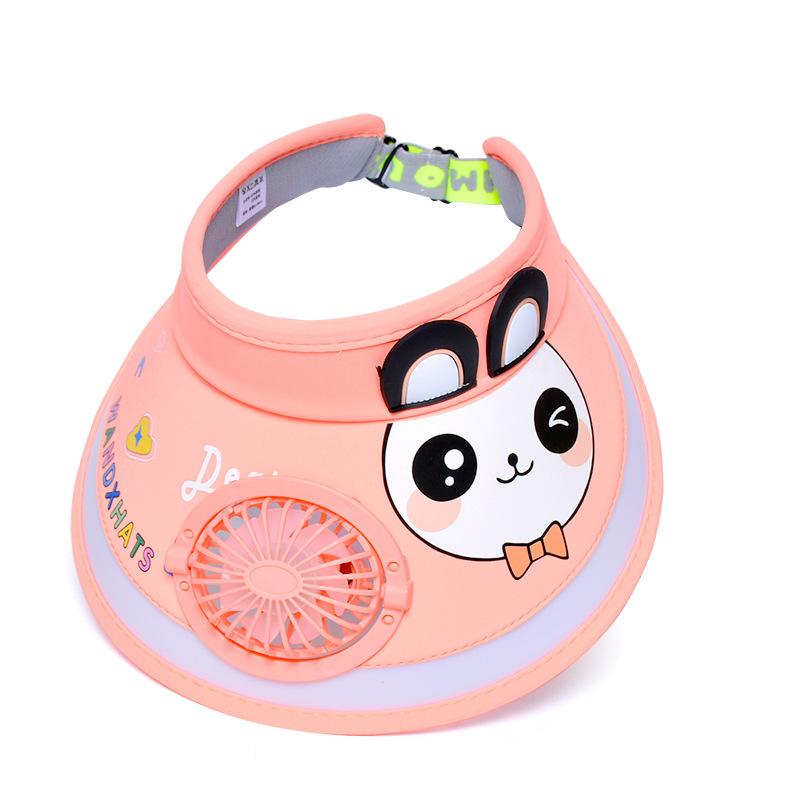 Kids' Hats Summer with Fan Sun Hats Boys Girls Sun Hats Cartoon Cute Sunblock Empty Top Hats
