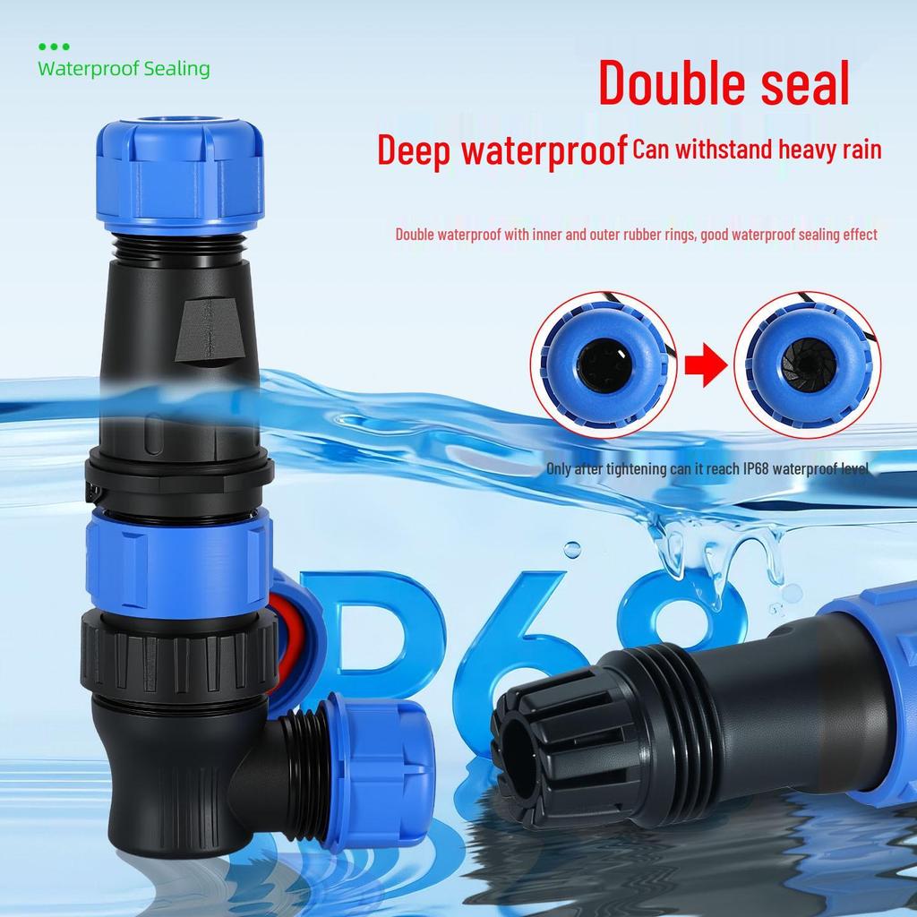 Right-Angle Waterproof Aviation Plug & Socket Connector (SD28, Male & Female, Butt Welding, Nut Type)