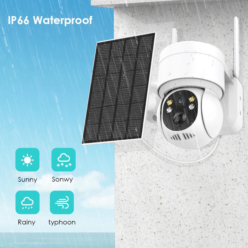 iCSee Solar-Powered PTZ Wireless Security Camera with Battery Monitor