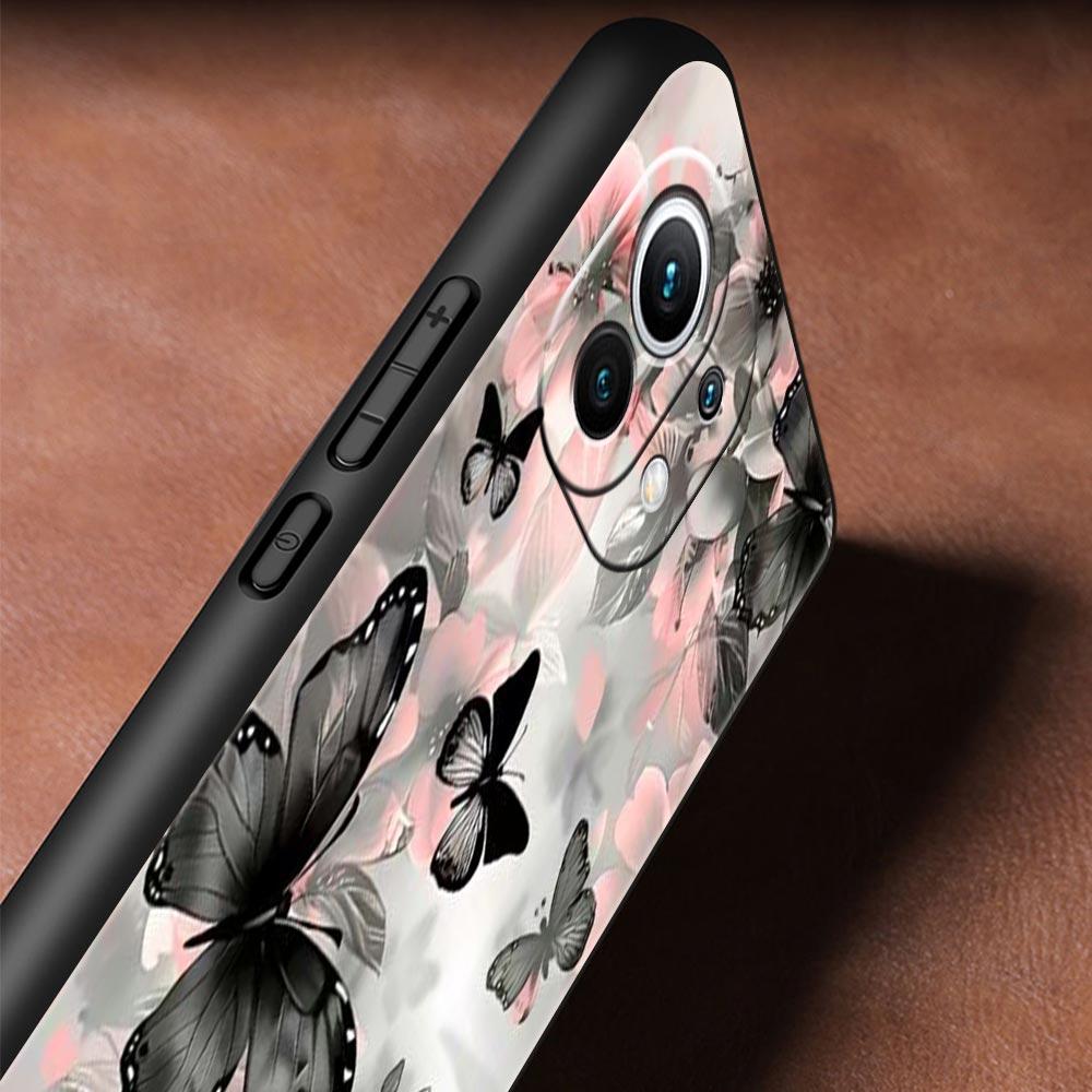 Fashionable Butterfly Flower Pattern Phone Case Cover for Xiaomi Mi 17 15 14 13 12 11 Ultra 15T 14T 13T 12T Pro Lite 5G Soft TPU